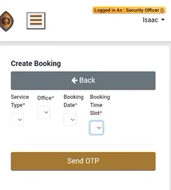 Booking psira appointment detail